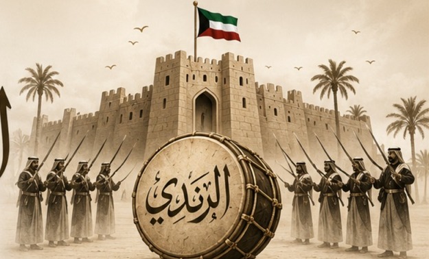 مشهد تراثي لعائلة الرندي والعرضة